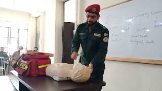 Rescue 1122 training session CPR  how to deal with emergency [upl. by Adnilemre604]