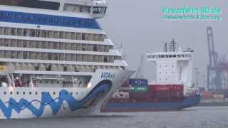 AIDAsol geht ab Hamburg auf NordeuropaKreuzfahrt HD  2D [upl. by Naira]