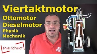 Viertaktmotor  Ottomotor  Dieselmotor  Mechanik  Physik  Lehrerschmidt [upl. by Eloken599]