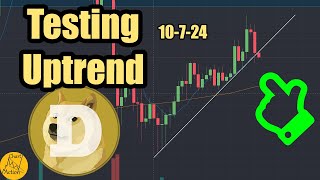 Dogecoin Moving Up But Testing Uptrend [upl. by Ahseuqal177]