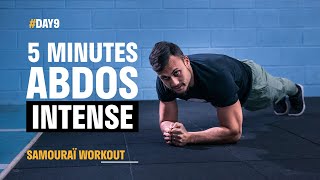 SÉANCE ABDOS INTENSE de 5 MINUTES   SAMOURAÏ WORKOUT 9 [upl. by Eniamerej]