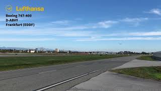 YVR Arrivals Lufthansa 747 400 DABVY LH493 Frankfurt EDDF  Vancouver Int CYVR 26R [upl. by Etnahsa616]