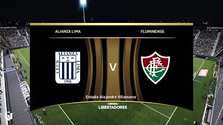 Alianza Lima vs Fluminense ● Copa Libertadores 2024 ● Gameplay Pes 2021 [upl. by Yatnahs]