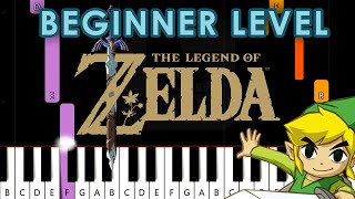 The Legend of Zelda Main Theme  EASY BEGINNER [upl. by Keele]