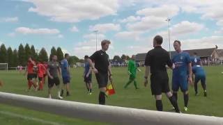 Runcorn Linnets fans throw footballs at match officials [upl. by Swanhilda888]