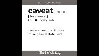 Word of the day caveat vocabularylearning [upl. by Cattier80]