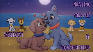 Nuzzling your face  by Lightspeedthepup  Paw Patrol  Speedpaint [upl. by Akirderf]