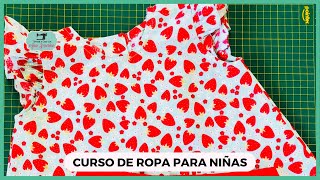 VIDEO 17 BLUSA DE NIÑAS CON CRUCE DE BOTONES  CURSO ROPA DE NIÑAS [upl. by Conan]