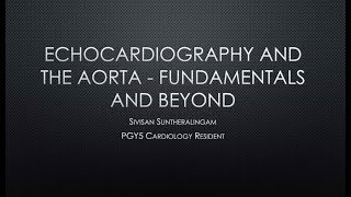 Echocardiography and the Aorta Fundamentals and Beyond [upl. by Ecirahs]