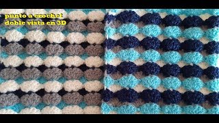 punto a crochet  REVERSIBLE  en 3D  abanicos  tutorial  tejido  ganchillo [upl. by Nollaf]