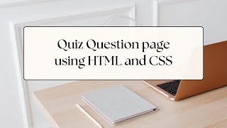 Build a Simple Quiz Question page Using HTML and CSS Quiz Question page Application [upl. by Hurley]