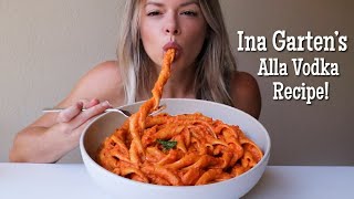 Giant Fusilli alla Vodka MUKBANG  Ina Gartens Recipe [upl. by Eidok553]