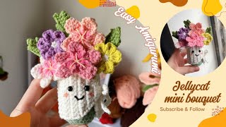 Crochet Jellycat Mini Bouquet Tutorial 🌼 Móc bó hoa Jellycat đơn giản nhất  Easy Amigurumi [upl. by Pirbhai]