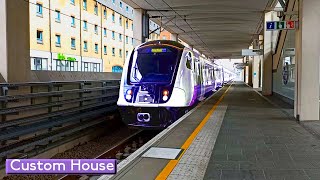 Custom House  Elizabeth line  London Crossrail  British Rail Class 345 [upl. by Akirehc]