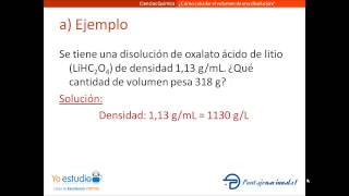 ¿Cómo calcular el volumen de una disolución [upl. by Scevour233]