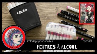 Tutoriel Feutres à alcool  Coloriage pour adultes ❣️ [upl. by Anivahs247]