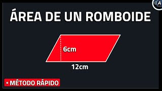 🔴CALCULAR ÁREA DE UN ROMBOIDE Super fácil y rápido [upl. by Evars576]