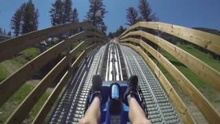 Snow King Mountain Jackson Wyoming Alpine Slide amp Cowboy Coaster 4 June 2017 [upl. by Atsocal]