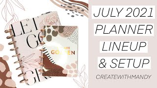 July 2021 Planner Lineup and Setup  CreatewithMandy [upl. by Nester]