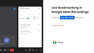 Live Bookmarking in Google Meet Recordings [upl. by Alyhc830]