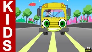 Wheels On The Bus Go Round And Round  Kids Songs amp Nursery Rhymes With Lyrics By TingooKids [upl. by Raddie]