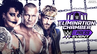 WWE Elimination Chamber Press Event Feb 22 2024 [upl. by Essirehs]