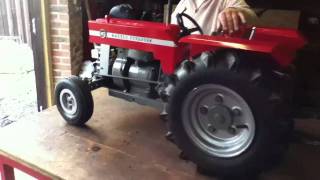 Homemade tractor MasseyFerguson 165 working model [upl. by Marina]