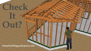 Angled Wall Framing And Scissor Roof Truss Design And Assembly  Construction Education Ideas [upl. by Lessig]