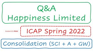 QampA Happiness Limited ICAP Spring 2022  Consolidation with Associate FR161 [upl. by Sherrard]