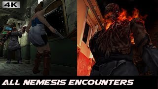 Resident Evil 3  All Nemesis Encounters\Battles 4k [upl. by Trinity]