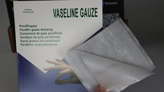 Vaseline Gauze Medical Paraffin Gauze Dressing Sterile Surgical Cotton Swab Gauze Pad 10x10cm [upl. by Pantia]