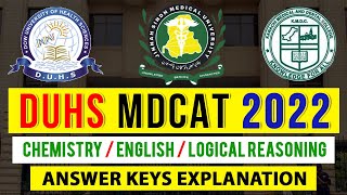 DUHS MDCAT 2022 Keys Explained [upl. by Trawets]