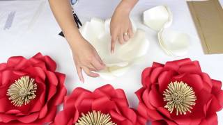 DIY Paper quotTiffanyquot Flower Tutorial  My Wedding Flower Backdrop [upl. by Alwyn]