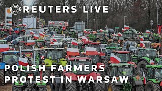 LIVE Polish farmers hold a protest in Warsaw  REUTERS [upl. by Sancho]