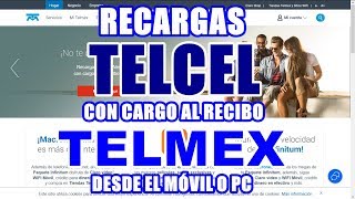 📱Como Recargar SALDO TELCEL con CARGO al RECIBO TELMEX🧾 CELULAR O PC💻 [upl. by Sualokin27]