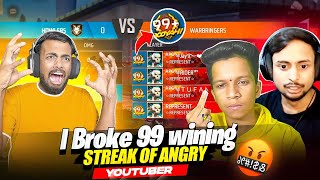 First Time Break 99 Winning Streak 😱 Angry Youtuber Vs NayanAsin 😡 गुस्सा हो गया [upl. by Rodina448]