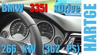 BMW 335i xDrive F30 Test Drive with HARTGE Engine Upgrade 80  200 kmh [upl. by Aitnecserc]