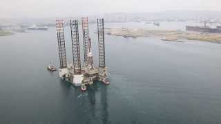 OIL RIG BERTHING OPERATION TO SHIPYARD [upl. by Ardnala]