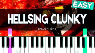 Hellsing Clunky Easy Piano Tutorial  SHEET MUSIC  MIDI 🔥 [upl. by Gayner]