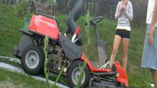 Husqvarna 18 AWD  Unloading with crash [upl. by Millwater180]