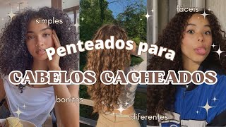 Penteados para Cabelos Cacheados  Dicas de penteados fáceis e bonitos  tutoriais cabelocacheado [upl. by Berkie]