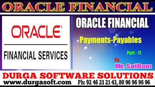 Oracle Finacialonline trainingpayments and payables Part11 by SaiRam [upl. by Euqitsym]