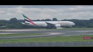 Emirates skycargo 777 departing Manchester Airport aviation planesspotting emirates [upl. by Iloj]