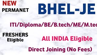 BHEL recruitment 2024  Freshers  ITIDiplomaBEBtech  Job Vacancy 2024  BHEL Jobs 2024  Mnc 😍 [upl. by Eicam]