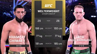 Khamzat Chimaev vs Jack Della Maddalena Full Fight  UFC 5 Fight Night [upl. by Enyawd]