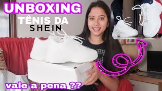 UNBOXING PRIMEIRO TÊNIS COMPRADO NA SHEIN 😁  confortável e preço bom [upl. by Glennie123]