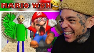 SMG4  Mario Plays Baldis Basics reaction [upl. by Aneleve]