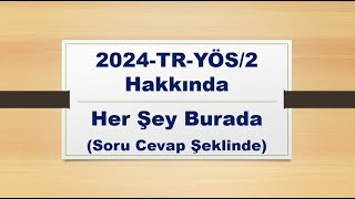 2024 TRYÖS  2 Başvuruları Başladı Detaylar burada [upl. by Cowley]