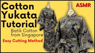 Relaxing Batik Cotton Yukata Sewing ASMR Easy DIY Pattern Tips for All Levels SEW ALONG WITH ME [upl. by Ecinereb]