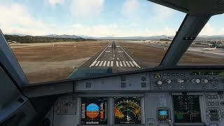 MSFS Iberia A320 landing Malaga Spain cockpit [upl. by Rusticus734]